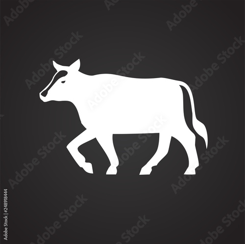 Meat icon on black background for graphic and web design, Modern simple vector sign. Internet concept. Trendy symbol for website design web button or mobile app