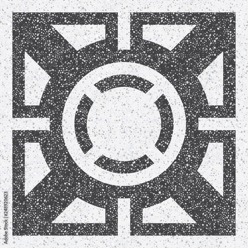 Small geometric texture of the treated stones and pebbles. Seamless pattern for the floor and walls in the bathroom.