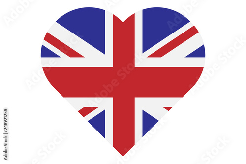 Corazón con la bandera de Reino Unido.
