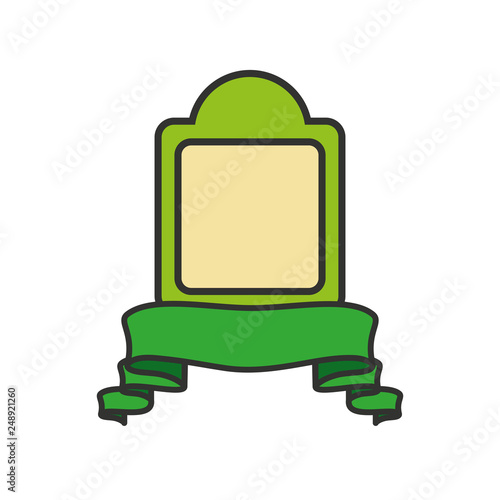 seal stamp with ribbon isolated icon