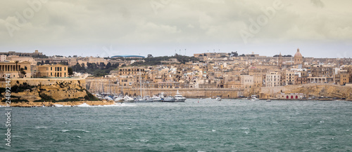 Panoramic View on the Skyline of Senglea, Vittoriosa and Marina. Senglea. Malta, Europe.