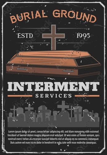 Funeral, burial or interment service on cemetery