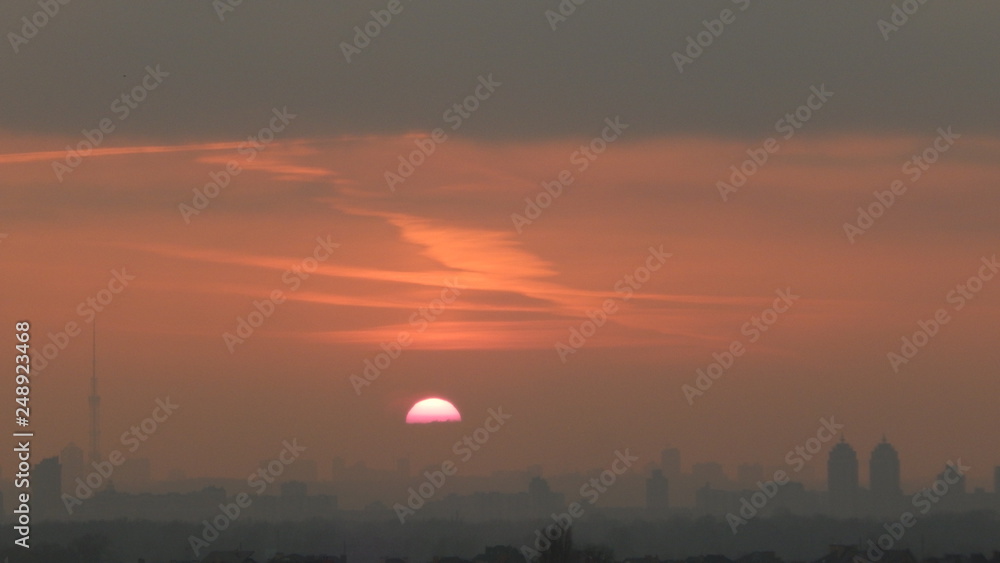 Obraz premium Sunset red