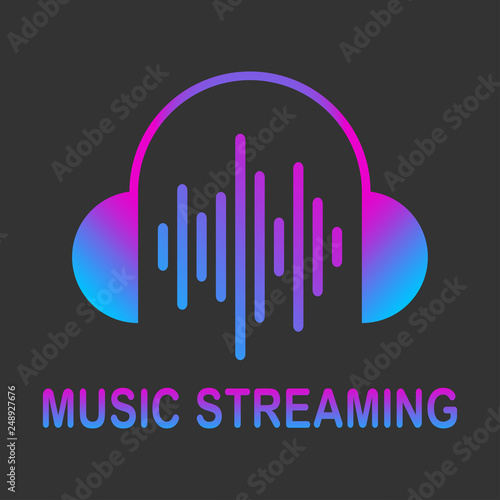Audio streaming logo. Music cloud logo. Vector. EPS 10