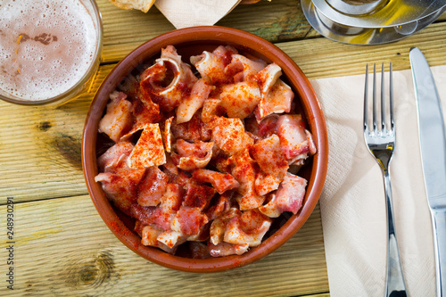 Spanish tapas - pig ears with paprika