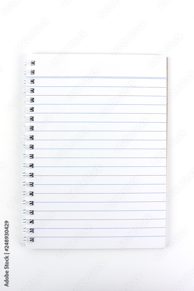 Notebook paper isolated on white background. Notebook paper isolated on white background.