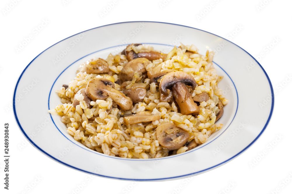 Barley porridge with mushrooms