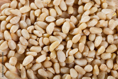 Close up of pine nuts
