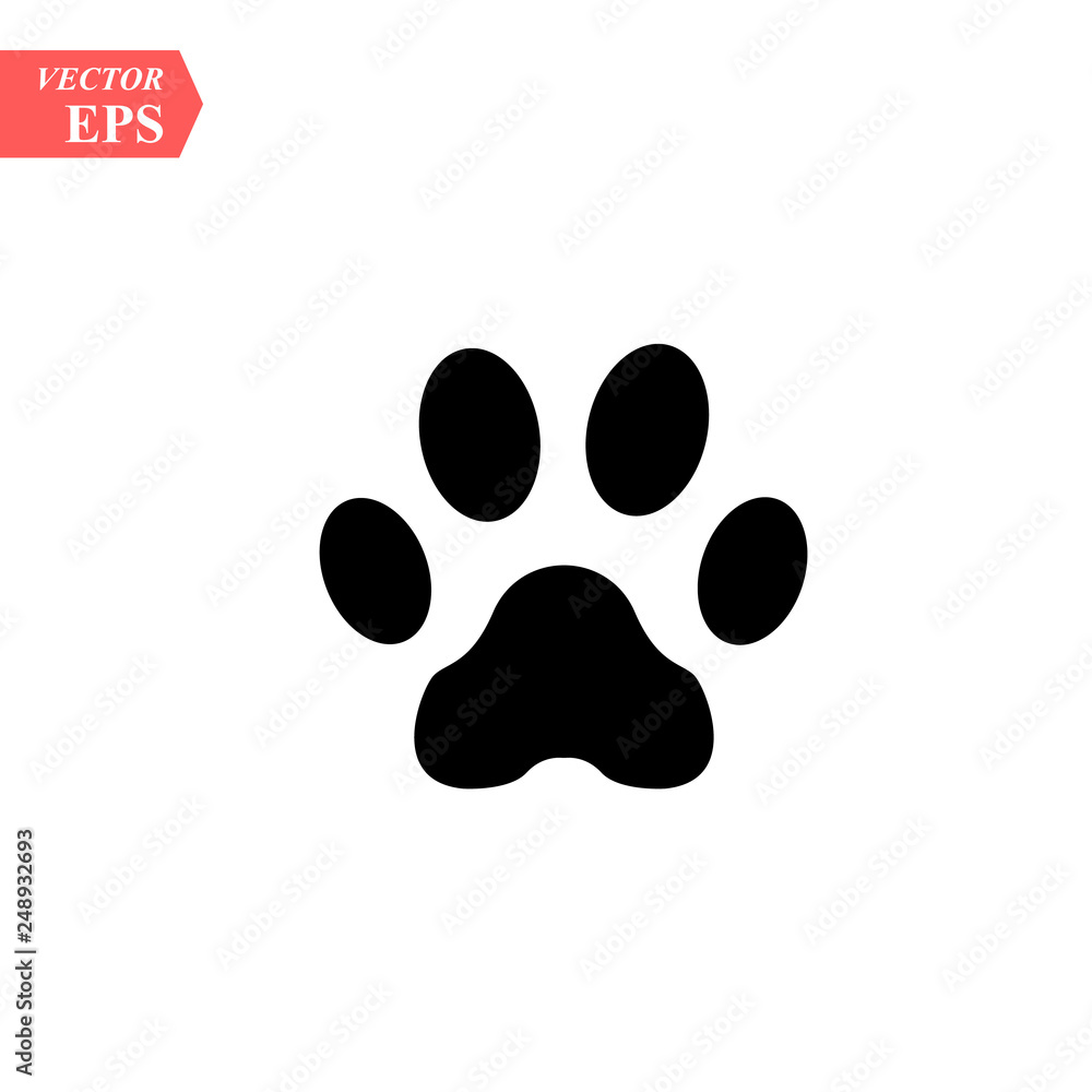 Paw Prints. Logo. Vector Illustration. Isolated vector Illustration. Black on White background. EPS Illustration. - Vector Paw Prints. Logo. Vector Illustration. Isolated vector Illustration. Black on White background. EPS Illustration. - Vector