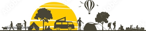 Camping Outdoor Silhouette