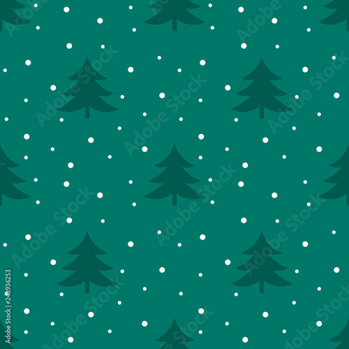 Christmas trees winter pattern.