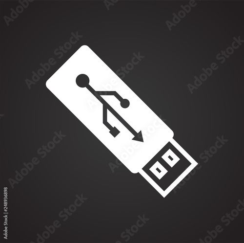 Data storage device icon on black background for graphic and web design, Modern simple vector sign. Internet concept. Trendy symbol for website design web button or mobile app