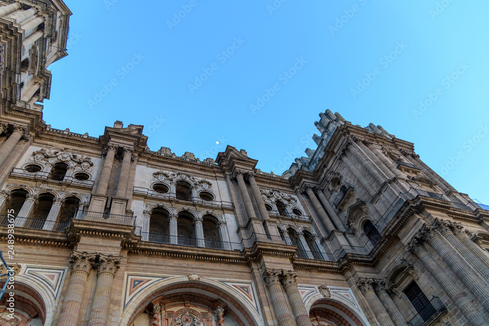 Perspective from ground of the Cathedral of Malaga
