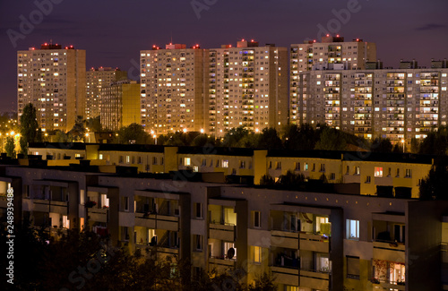 Obraz na płótnie Postmodern buildings of a housing estate.