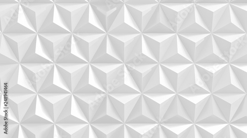 Fototapeta Naklejka Na Ścianę i Meble -  Abstract white triangular background. Extruded triangle tiles