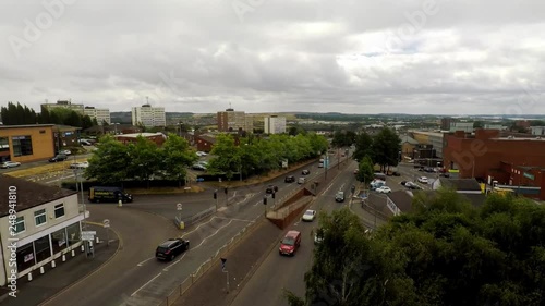 Aerial footage of the A50 road near Hanley in Stoke on Trent photo