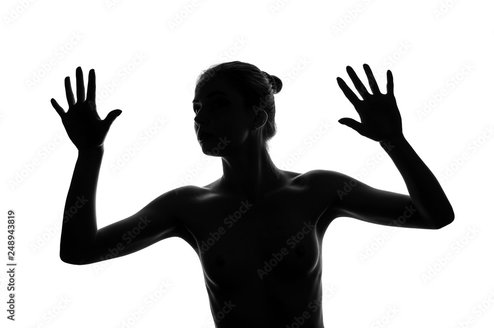 silhouette of a dancing girl on an isolated background silhouette of a dancing girl on an isolated background