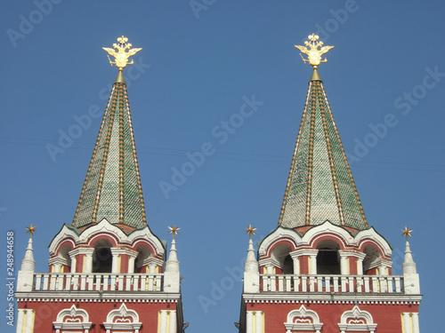 Photography tower of a cathedral in moscow russia