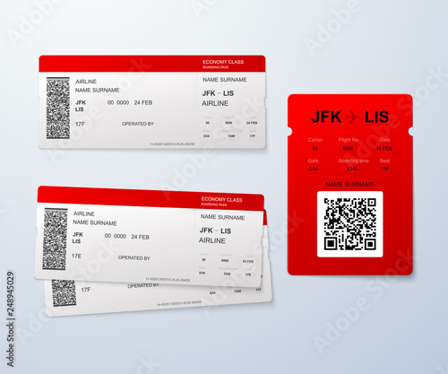 Airline boarding pass template.