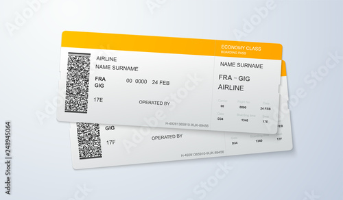 Airline boarding pass template.