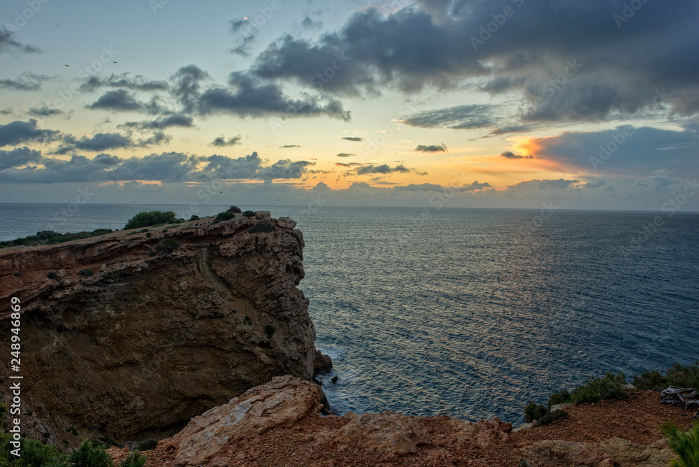 Sunrise in the sea of Ibiza, Balearic Islands