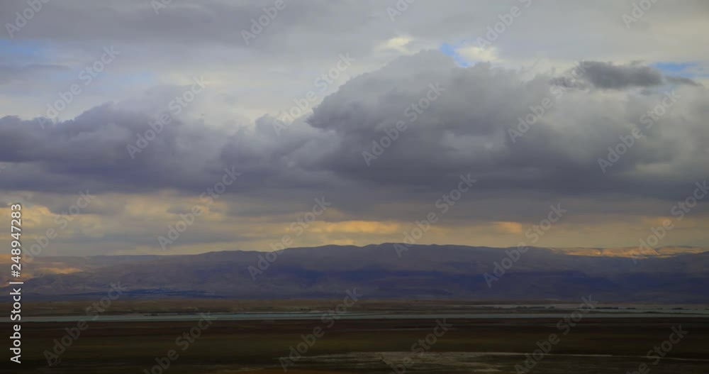 Timelapse at the Dead Sea in a shadow show of the clouds Timelapse at the Dead Sea in a shadow show of the clouds