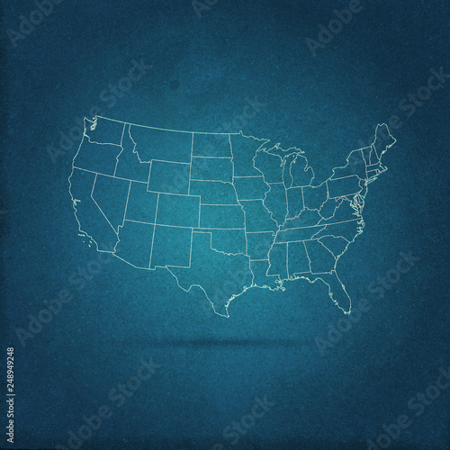 USA map grunge green petrol blue grunge