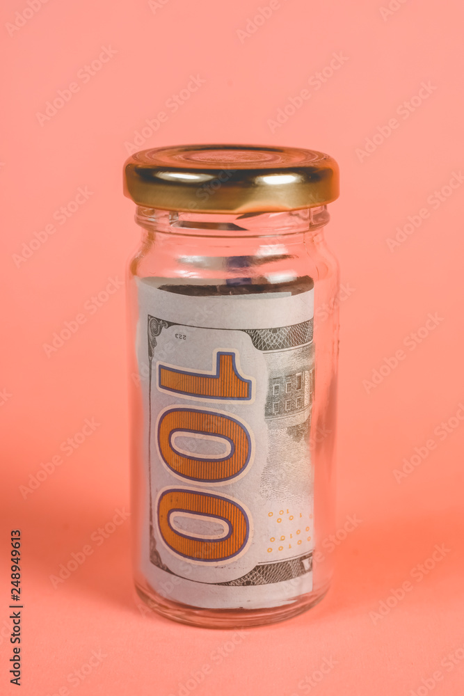 American dollar bill, saving concept American dollar bill, saving concept