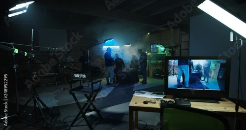 Director using his light meter on a film set