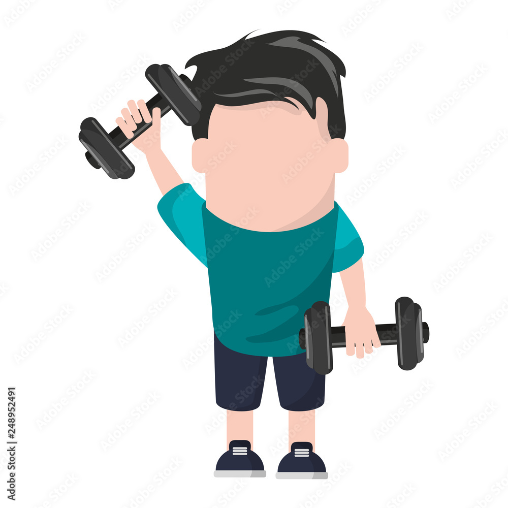 funny man avatar with dumbbells funny man avatar with dumbbells