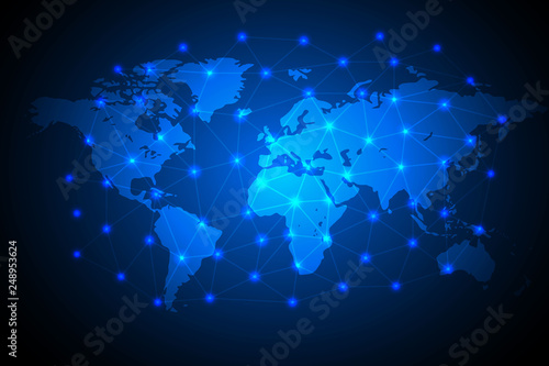 Global network connection background  vector