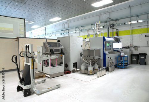 Metal 3D printer (DMLS) - Direct metal laser sintering (DMLS) is an additive manufacturing technique that uses a laser fired into a bed of powdered metal.