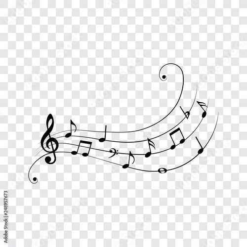 Music notes, design element, vector illustration.