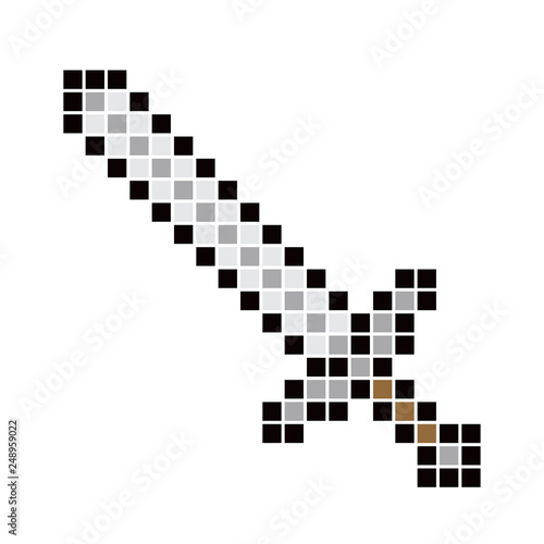 squares pixel sword graphic illustration