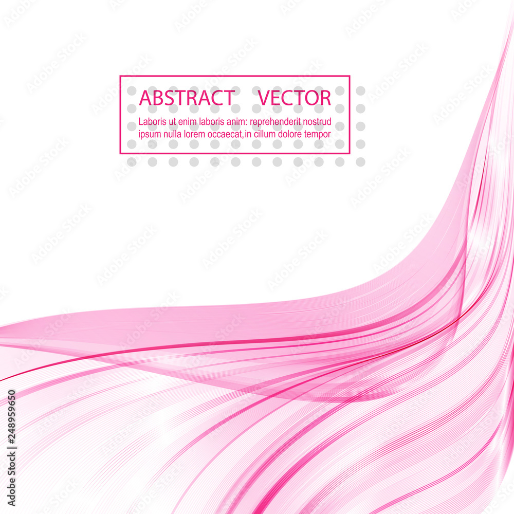 Abstract soft design pattern with pink wavy lines in elegant dynamic ...