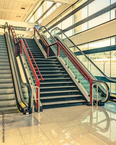 Mechanical Stairway Interior Scene photo