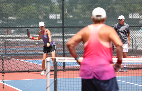 pickleball serve in mixed doubles