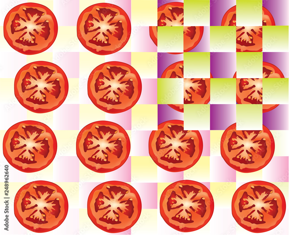Slices of red tomatoes Slices of red tomatoes