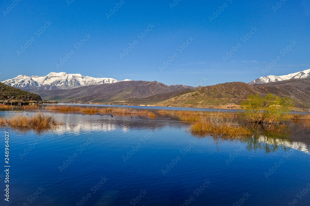 Wasatch Mountain Reflections in a Utah Lake