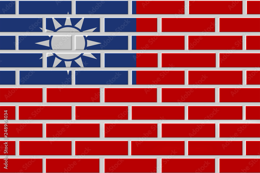 Taiwan brick flag illustration