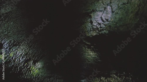 Scenic footage from the underground Manjanggul Lava Tube. A UNESCO World Heritage Site on the island of Jeju, South Korea. photo