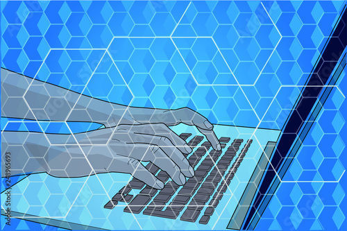 Manos tecleando en un ordenador portatil