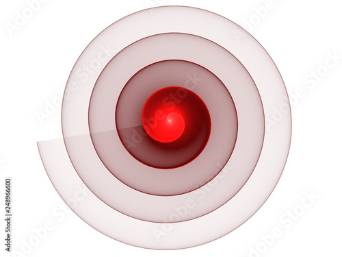 Cuadro en lienzo Red Fractal Spiral Background Image, Illustration - Infinite repeating spiral pattern, vortex of color
