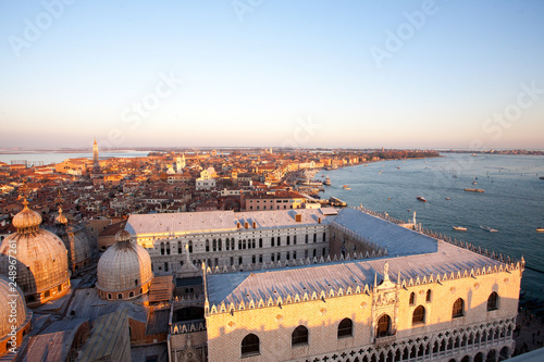 Aerial view of Venice at dawn, Italy © elleonzebon