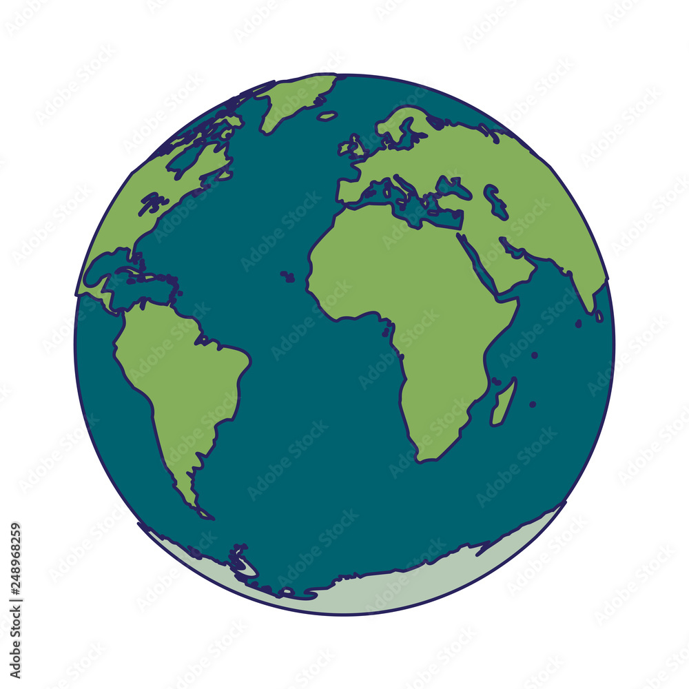 world earth cartoon isolated