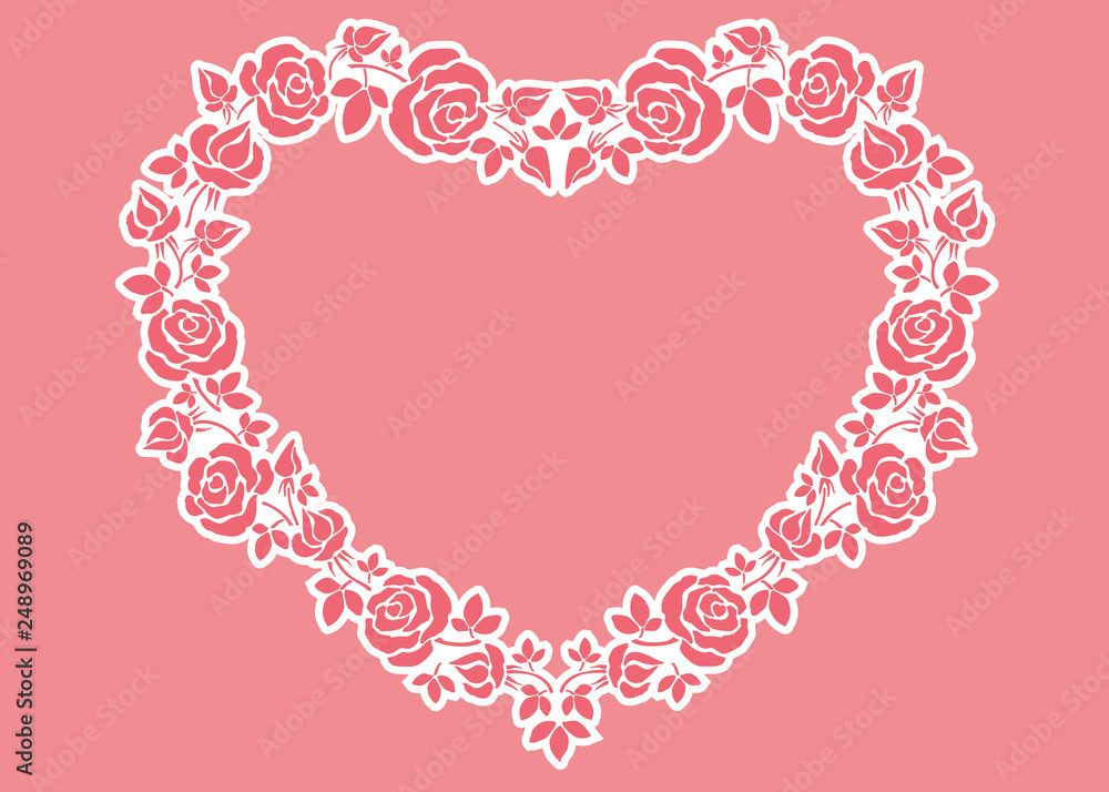 floral heart frame border floral heart frame border