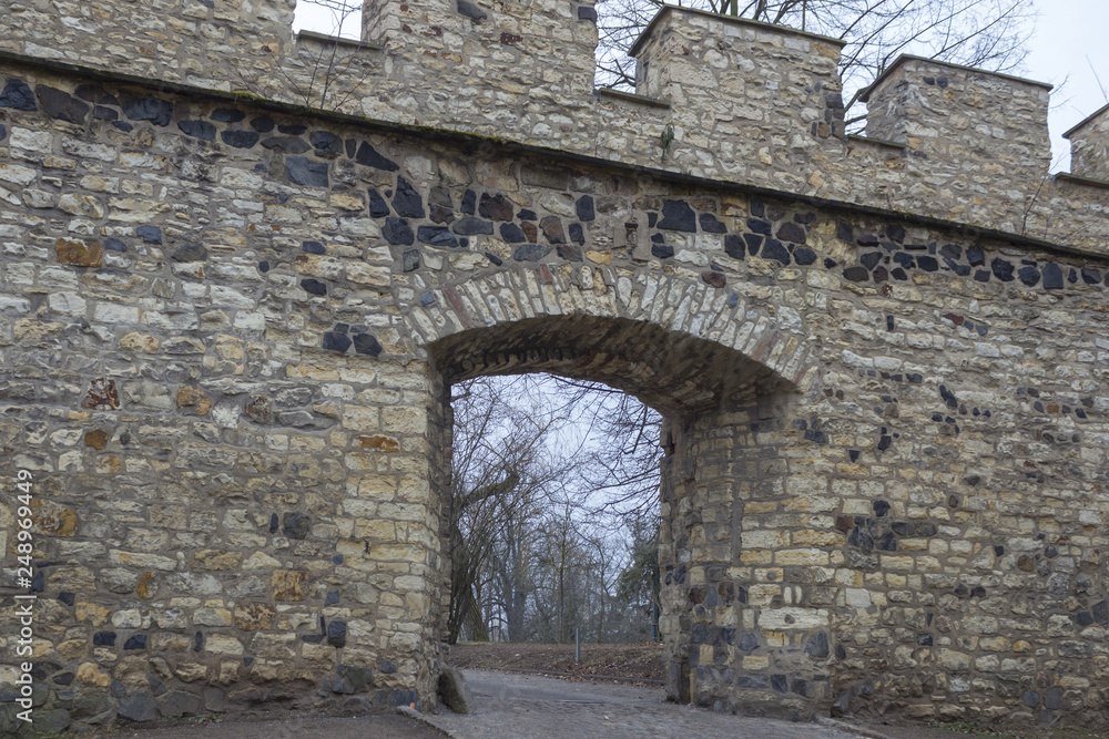 Gate in the wall of the ancient fortification