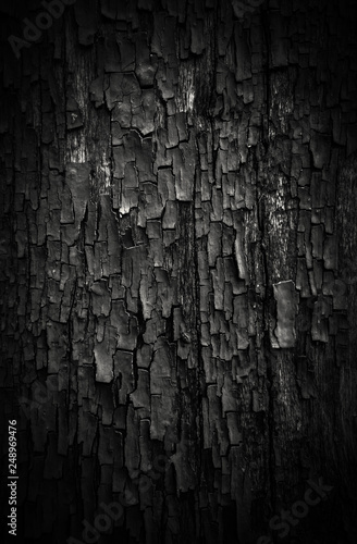 charred dark wood texture for background photo