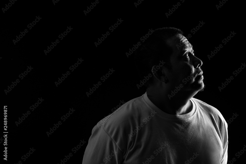 The fat man feeling sad. The fat man feeling sad.