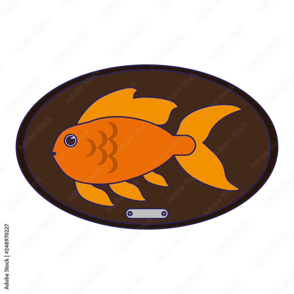 Fish haunted in wooden frame Fish haunted in wooden frame